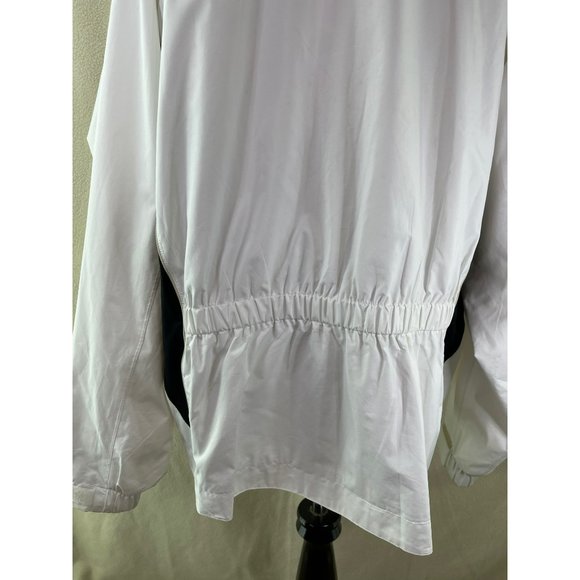 FJ White w/ Black/Tan Accent Lightweight Windbreaker Jacket, Size XL - Picture 9 of 12